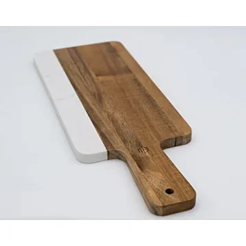 Montecito Acacia Wood Faux Marble Cheese Board Charcuterie Platter