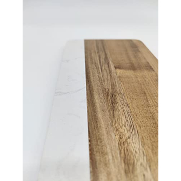 Montecito Acacia Wood Faux Marble Cheese Board Charcuterie Platter