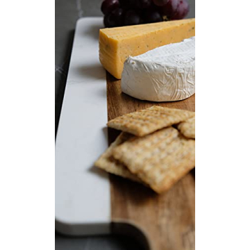 Montecito Acacia Wood Faux Marble Cheese Board Charcuterie Platter