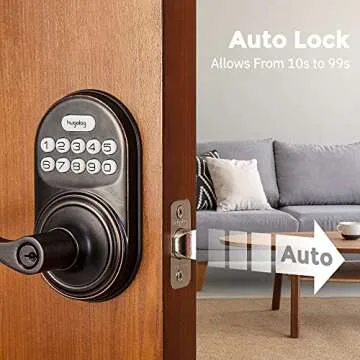 Hugolog Keyless Entry Door Lock - Auto-Locking, Anti-Peep Code, Vacation Mode, 20 User Codes, Suitable for Front, Back and Side Doors