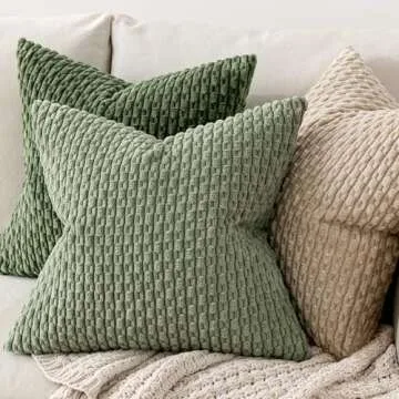MIULEE 2-Pack Sage Green Throw Pillow Covers 18x18