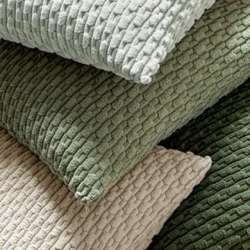 MIULEE 2-Pack Sage Green Throw Pillow Covers 18x18