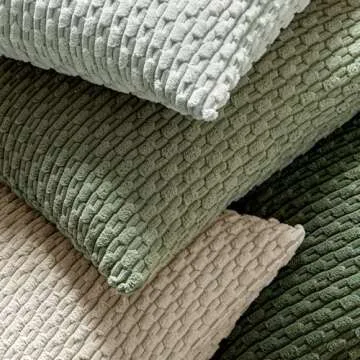 MIULEE 2-Pack Sage Green Throw Pillow Covers 18x18