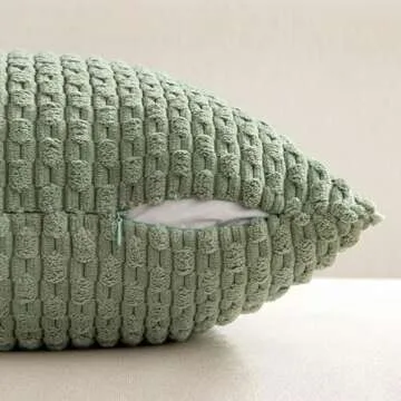 MIULEE 2-Pack Sage Green Throw Pillow Covers 18x18