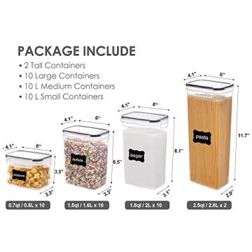 Vtopmart 32pcs Airtight Food Storage Containers Set, BPA Free Plastic Kitchen and Pantry Organizatio...