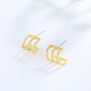 Shop Obidos 14K Gold Plated Triple Huggie Earrings Today!