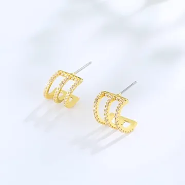 Shop Obidos 14K Gold Plated Triple Huggie Earrings Today!
