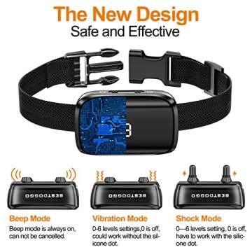 Bestdoggo Bark Collar for Dogs Anti Barking Collar Rechargeable Collar Auto Bark-Stop Controller Bee...