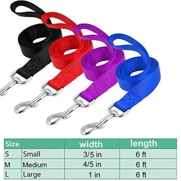 Durable Red Nylon Dog Leash - 6 Feet Strong & Lightweight