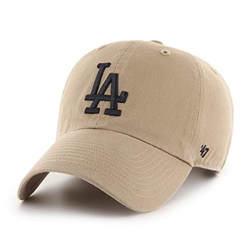 47 Los Angeles Dodgers Clean Up Dad Hat - Khaki/Black Adjustable Baseball Cap