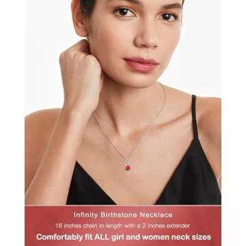 MIDDLUX Birthday Gifts for Women, Sister Birthday Gift Ideas, 30th Birthday Gifts for Her, Girlfriend Birthday Gifts, July Birthstone Necklace, Infinity Necklace, Christmas Gifts
