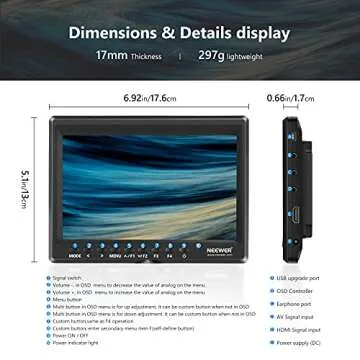 Neewer F100 7 Inch Camera Field Monitor HD Video Assist Slim IPS 1280x800 HDMI Input 1080p with 2600...