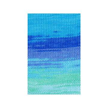 4 Skeins Mercerized Cotton Yarn in Blue Shades