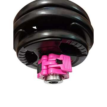 KILITOYO Olympic Barbell Clamps 2 Inch : Quick Lock And Release 2" Barbell Bar - Non Slip And Durable Barbell Clips - Weight Clamps for Weight Bar - Weight Clips for Weightlifting Bar (Pink)