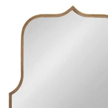 Kate and Laurel Gezella Glam Scalloped Arched Wall Mirror, 22 x 36, Antique Gold, Stunning Glamorous Decorative Tall Arch Mirror with Soft Scallops and Slim Moroccan Frame