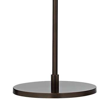 Possini Euro Design Raymond Modern Arched Floor Lamp Standing 69" Tall Bronze Brown Metal Slim Profile Off-White Linen Drum Shade Adjustable Boom Arm for Living Room Reading House Family Bedroom