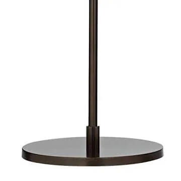 Possini Euro Design Raymond Modern Arched Floor Lamp Standing 69" Tall Bronze Brown Metal Slim Profile Off-White Linen Drum Shade Adjustable Boom Arm for Living Room Reading House Family Bedroom
