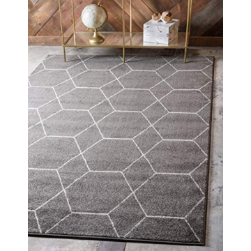 Unique Loom Trellis Frieze Collection Area Rug - Geometric Design for Home