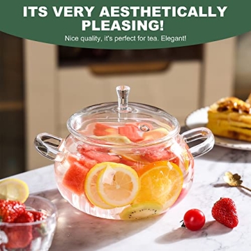 Durable Glass Cooking Pot 83oz for Soups and Sauces