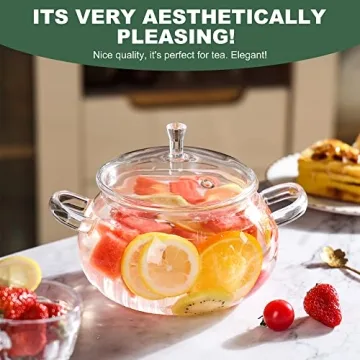 Durable Glass Cooking Pot 83oz for Soups and Sauces