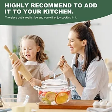 Durable Glass Cooking Pot 83oz for Soups and Sauces