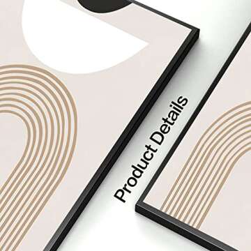 FSZSEES Mid Century Boho Wall Art Minimalist Modern Line Art Abstract Geometric Boho Prints Wall Art Unframed Modern Art for Bedroom Living Room Office Wall Decor (12x16 Inch, Set of 3)