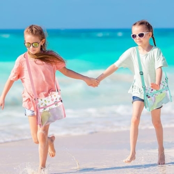 Cute Seashell Beach Bags for Kids - Flamingo & Mermaid