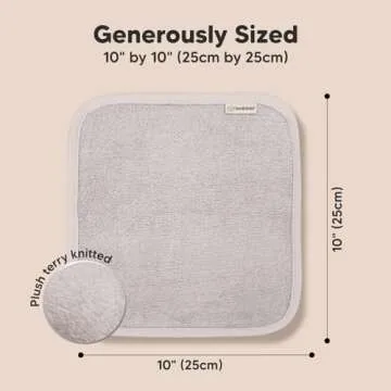 KeaBabies 6-Pack Bamboo Baby Washcloths - Ultra Soft