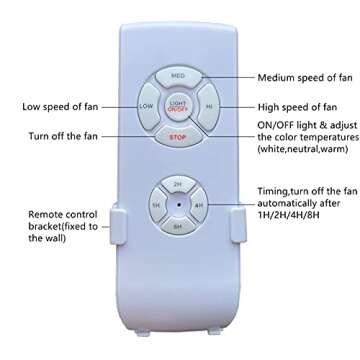 CYZVQP Retractable Ceiling Fan with Light and Remote Control Modern LED Chandelier with 3 Modes Color Change for Bedroom Living Room, 42 Inch