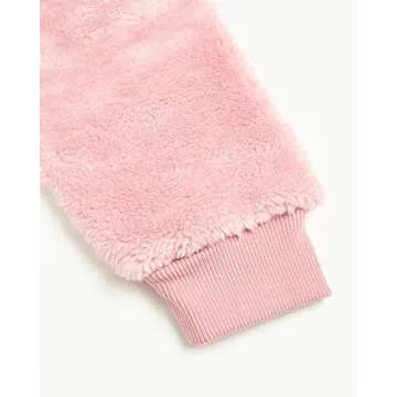 DKNY Girls' Sweatshirt - Lightweight Pullover Fleece Hoodie, Size 14-16, Silver Pink/Off White