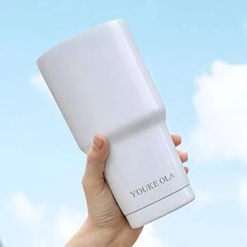 Stainless Steel Tumbler 30oz - Vacuum Insulated Tumbler Coffee Cup Double Wall Large Travel Mug with Lid, Straw, Brush (White, 30oz-1 Pack)