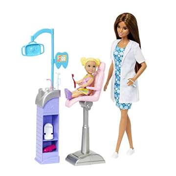 Barbie Careers Playset, Dentist with Blonde Doctor Fashion Doll, Toddler Small Doll, Furniture & Accessories