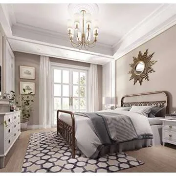 Elegant YALAXON Vintage Metal Bed Frame with No Box Spring Needed