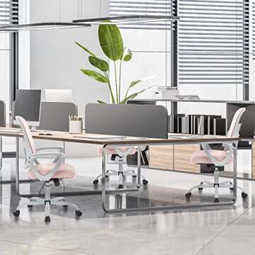 SMUG Office Chair Mid Back Desk Chair1 Ergonomic Mesh Computer Gaming with Larger Seat, Executive He...