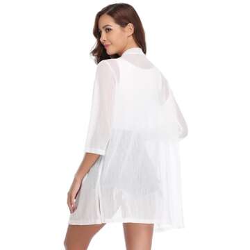 iClosam Women Casual Open Front Kimono Cardigan