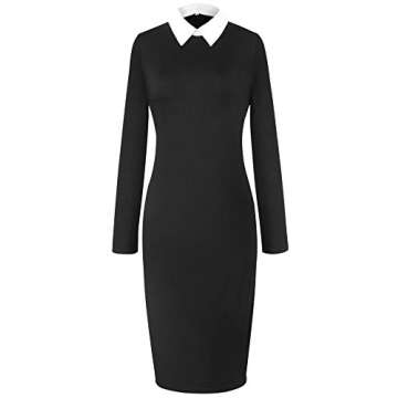Aphratti Stylish Long Sleeve Office Midi Dress for Women