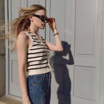 GOELIA Women's Sleeveless V Neck Knit Sweater Vest Cardigan Summer Cute Vest Tops for Women Knit V Neck Cardigan Button Up Sweater Vest Women Cropped Valentine's Day