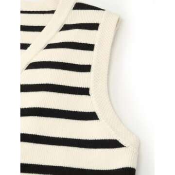 GOELIA Women's Sleeveless V Neck Knit Sweater Vest Cardigan Summer Cute Vest Tops for Women Knit V Neck Cardigan Button Up Sweater Vest Women Cropped Valentine's Day