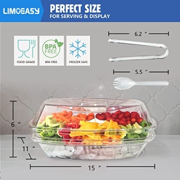 Chilled Veggie Tray with 4 Compartments for Parties
