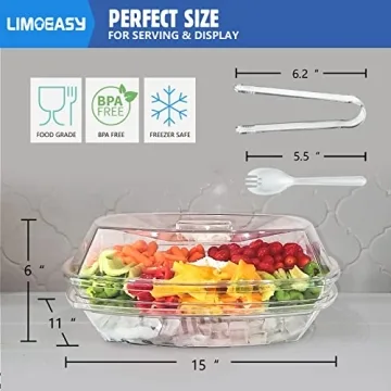 Chilled Veggie Tray with 4 Compartments for Parties