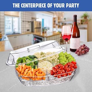 Chilled Veggie Tray with 4 Compartments for Parties