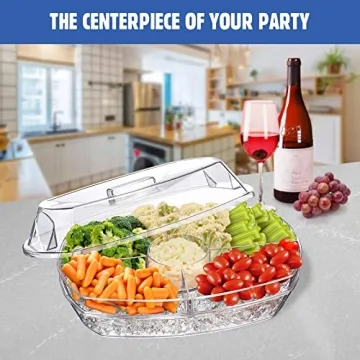 Chilled Veggie Tray with 4 Compartments for Parties