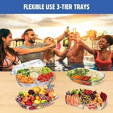 Chilled Veggie Tray with 4 Compartments for Parties