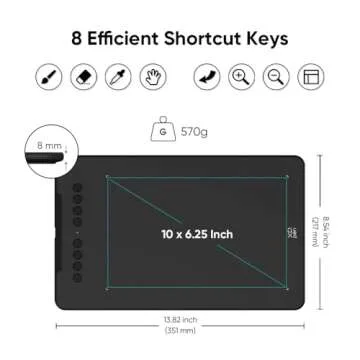 XPPen Deco 01 V3 Drawing Tablet: 16384 Pressure Levels & Custom Shortcuts