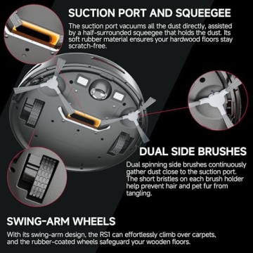 YONNDER R1 Robot Vacuum - 3200Pa Suction, Smart Control, Pet Hair Cleaning