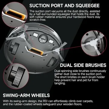 YONNDER R1 Robot Vacuum - 3200Pa Suction, Smart Control, Pet Hair Cleaning