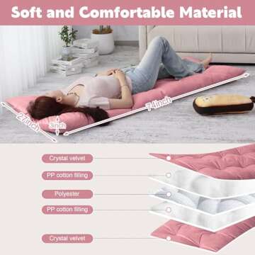 BALAPET Floor Lounger Pillow,Foldable Light Thick Tufted Floor Pillow Cushion with Elasticized Webbi...