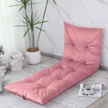 BALAPET Floor Lounger Pillow,Foldable Light Thick Tufted Floor Pillow Cushion with Elasticized Webbing for Easy Storage.Floor Lounger for Meditation,Playing,Yoga,Reading,Sleeping(Blush)