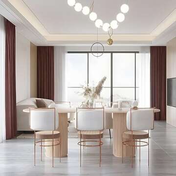 LAKIQ Wood Oval Dining Table Double Pedestal Kitchen Dining Room Table Natural Rectangle Home Dinner Room Table-Table Only-Without Chairs(47.2" L x 23.6" W x 29.5" H)