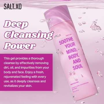 SALT.XO Erotica Shower Gel, Deep Cleansing Body and Face Cleanser, Aromatherapy pH Balancing Shower Gel for Hydrating, Increase Libido, Cruelty and Paraben-Free Body Wash Gel (8 Fl Oz)